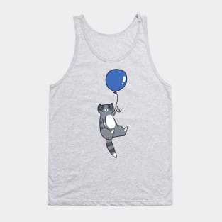 Blue Balloon Gray Tabby Cat Tank Top